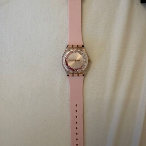 Swatch women's watch like new, pink battery-powered