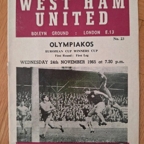 West Ham Olympiakos match programme like new