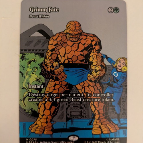 Grimm Fate foil Marvel Superheroes Magic The Gathering card new