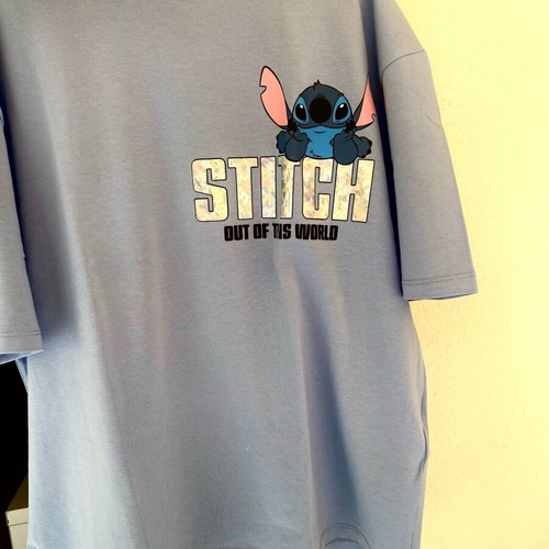 Stitch short-sleeve shirt turquoise like new, Name It, Disney age 11-12