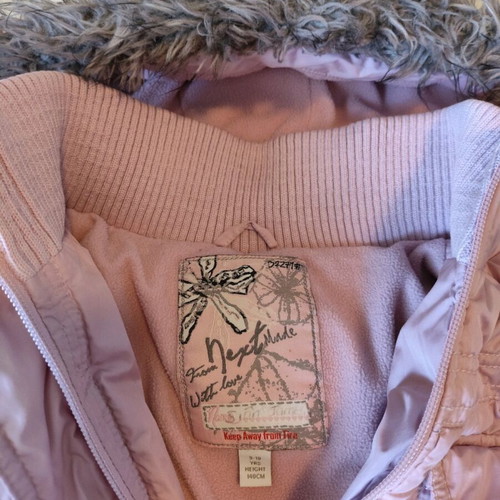 Next long jacket for girl 9-10 years like new, pink