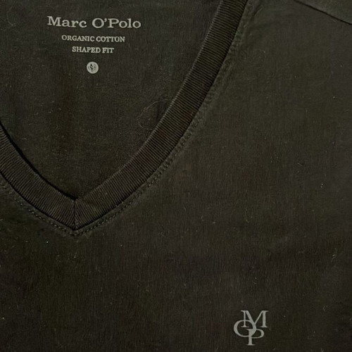 Marc O’Polo V-Neck T-Shirt, black, organic cotton, size L