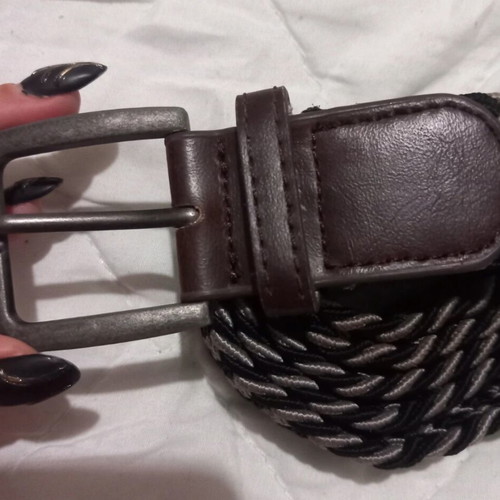 Unisex knitted elastic belt used, black and gray, size 110