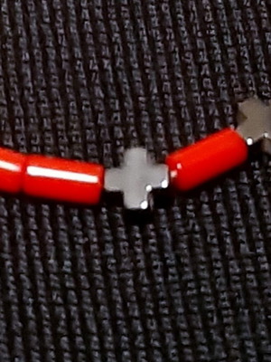 Rosemary bracelet with natural coral, hematite and 925 silver, handmade