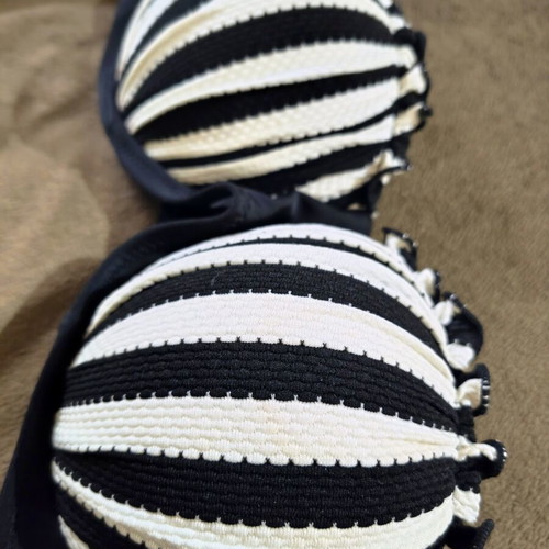 Moda Mare Striped Balconette Bikini like new, black and white