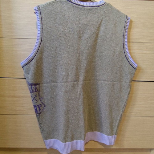 Sleeveless sweater used with print XXL in beige and brown