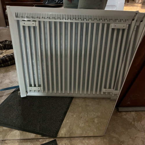Classic type single panel radiator used, white