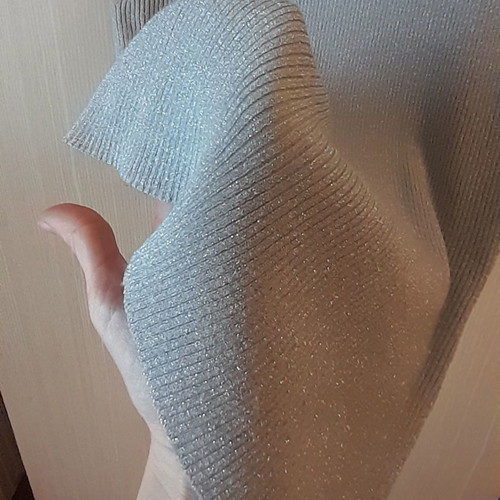 Sleeveless turtleneck top grey-silver metallic like new, size M