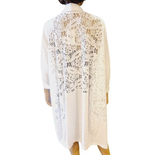 Shirt one size white with lace, new