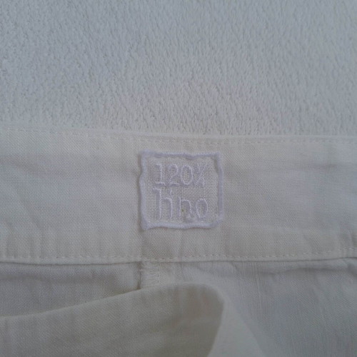 120% Lino women's linen pants size S like new, white