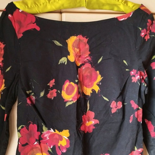 Claudia Strater top black multicolor like new, cotton with elastane