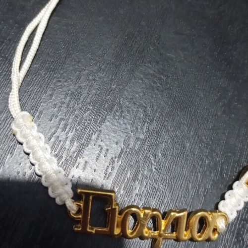 Grandma Bracelet with Cross beige cord adjustable size