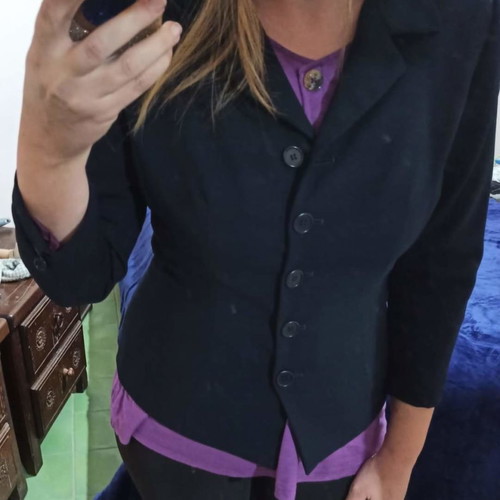Women's jacket size L like new, dark blue, 3/4 sleeve