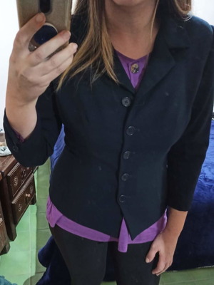Women's jacket size L like new, dark blue, 3/4 sleeve