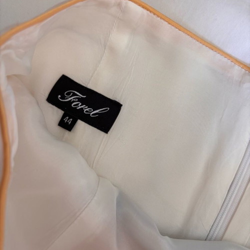 Forel dress like new, strapless, white with yellow flowers, size S/M