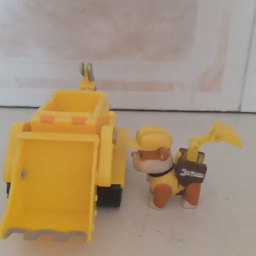 Paw Patrol figure (Rubble) with vehicle used