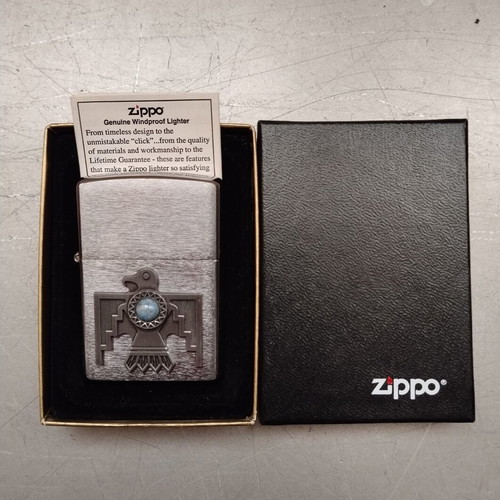 Zippo lighter 2002 Native American Thunderbird, like new