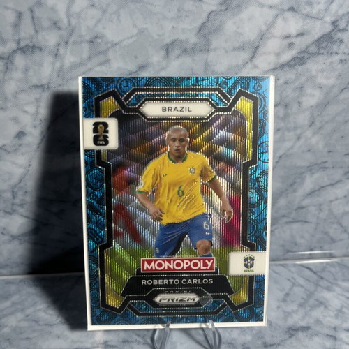 Roberto Carlos 2026 Panini Prizm Monopoly FIFA World Cup Blue Wave Brazil card