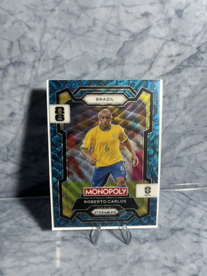 Roberto Carlos 2026 Panini Prizm Monopoly FIFA World Cup Blue Wave Brazil card