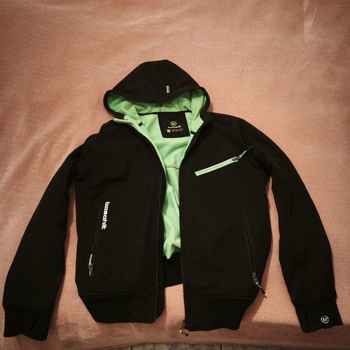 Softshell Bonded Bomber Jacket Basehit used, black and green, size L
