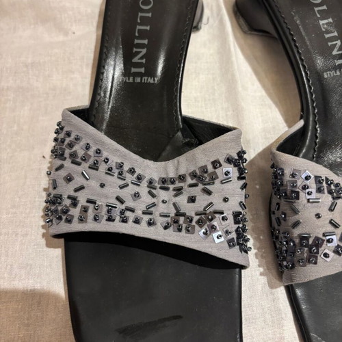 Rollini women's leather sandals with beads size 40 like new