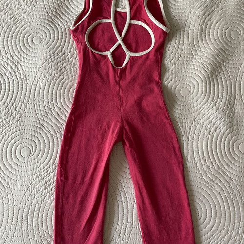 Children's 3/4 Cotton One-piece for Rhythmic Gymnastics, like new, red, size 116 cm