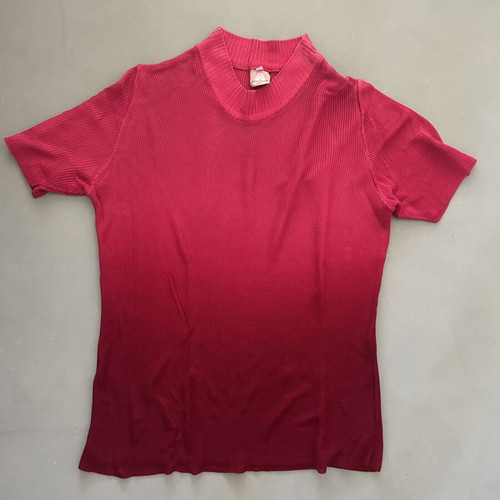 Atmosphere Ribbed Mock Neck Top used, red ombre effect, size L