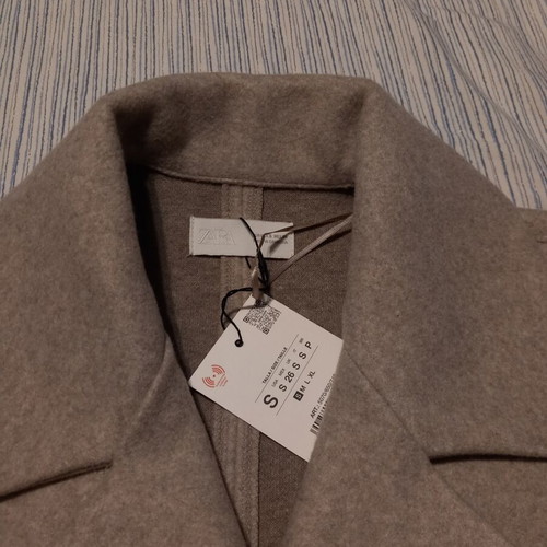 Zara beige double-breasted coat, size S