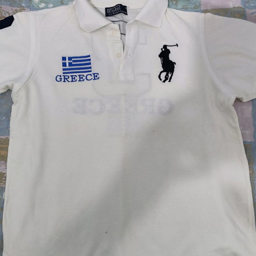Children's white polo Greece used, size S