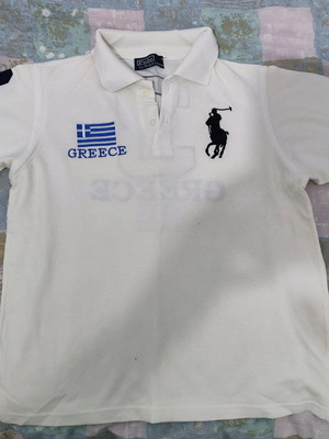 Παιδικό λευκό πόλο Greece μεταχειρισμένο, μέγεθος S
