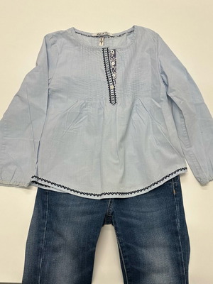 Pepe Jeans set for 6-year-old girl like new, blue shirt and jeans