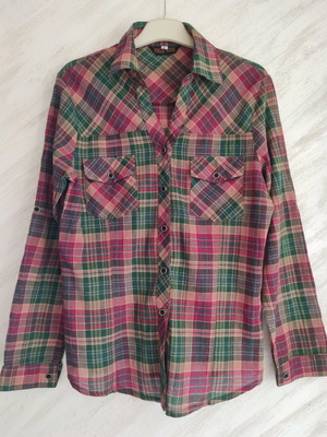 Foglie Rosse women's checked cotton shirt XL like new