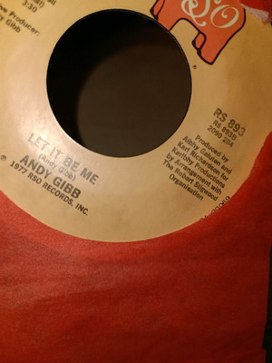 45rpm record Andy Gibb let it be me & shadow dancing used