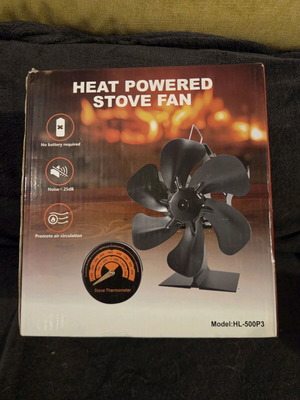 Heat powered stove fan new