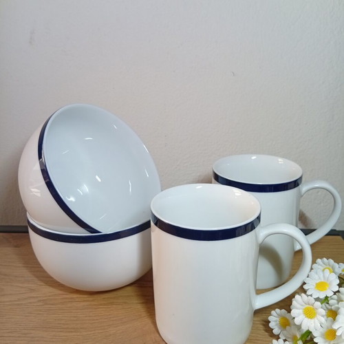 IONIA Mediterranean Blue 31-piece porcelain dinnerware set