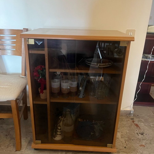 Wooden showcase used with glass doors