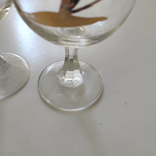 Crystal wine glasses new, set of 2 with gold from 1990