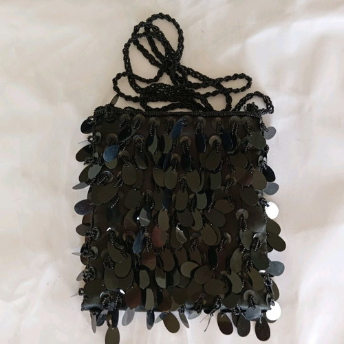 Beaded bag used, black crossbody