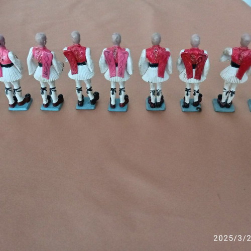 Miniature soldier figures used, pack of 9, Evzones