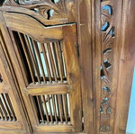 Vintage wooden carved mirror with opening doors 89.5x79.5 used