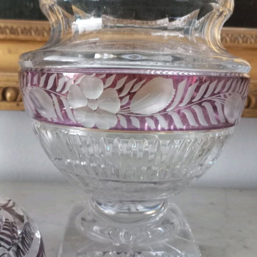 Moser crystal vase and ashtray like new