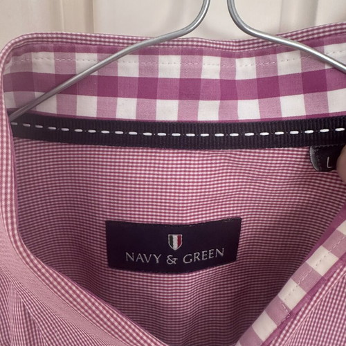 Navy & Green shirt size Large pink like new