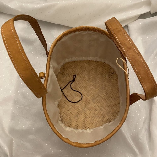 Summer Handbag new, straw with leather details and straps