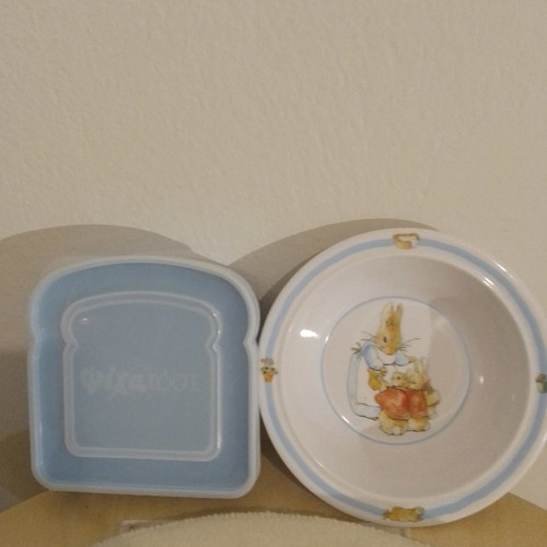 Beatrix Potter cereal bowl used with toast container