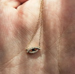 Rose gold evil eye 750 necklace with diamonds
