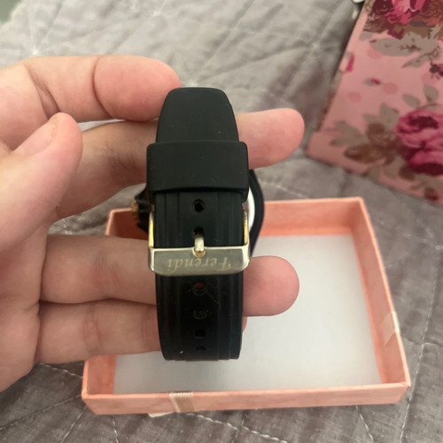 Ferendi women's watch used, black with rhinestones