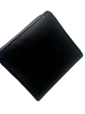 Vintage square coin wallet with button black new 7cm