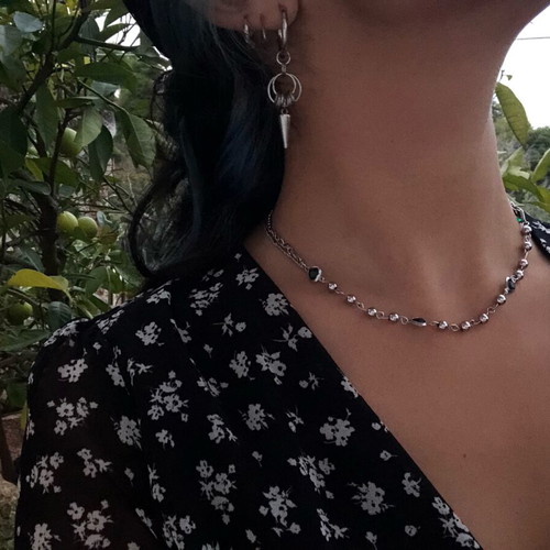 Fairy Y2k Boho Alternative Gothic Grunge Necklace new, green and silver