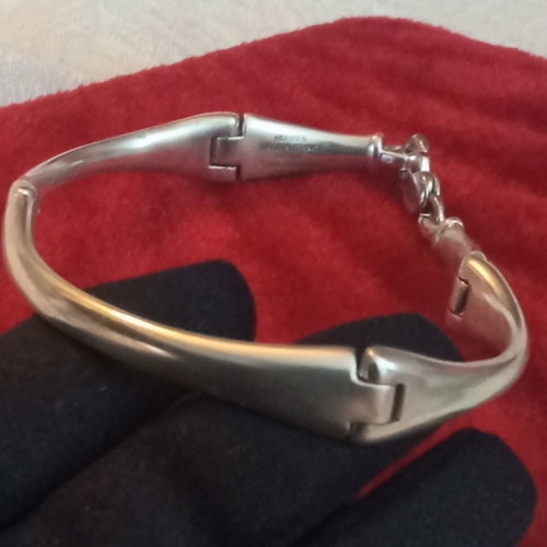 Hermes Ag 925 S bracelet, length 21.5 cm, wavy design