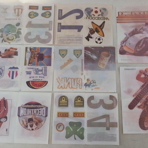 Sidertypa magazine scraps used, lot of 34 double and 40 single pages from 1980s